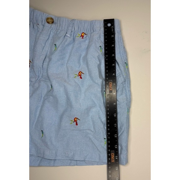 Chubbies Womens Khaki Chino Shorts Blue Parrot Bird‎ All Over Print 5.5" Inseam - Picture 10 of 11